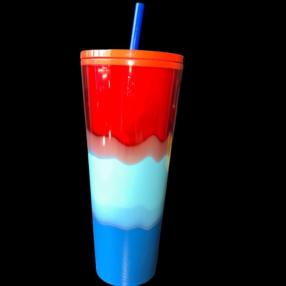Starbucks: Red Turquoise and Blue Watercolor Venti Tumbler - Picture 2 of 4